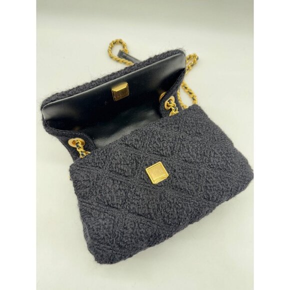 TORY BURCH Fleming soft bouclé tweed small convertible crossbody bag -Black - Picture 13 of 14
